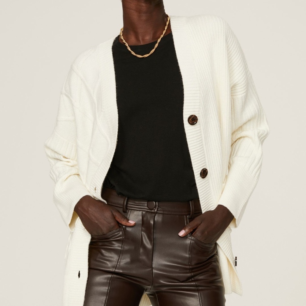 Osman Oversized Asymmetric Patchwork Cable Knit B… - image 3